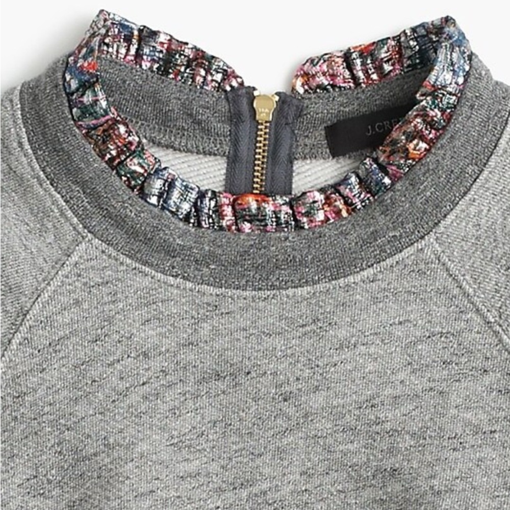 J. Crew Gray Crewneck Sweater with Ribbed Details - Picture 5 of 7
